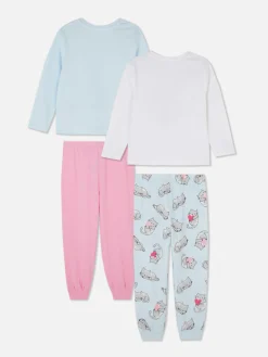 Pyjamas Et Vêtements De Nuit|Primark Lot De 2 Pyjamas Longs à Motif Chat Multicolore