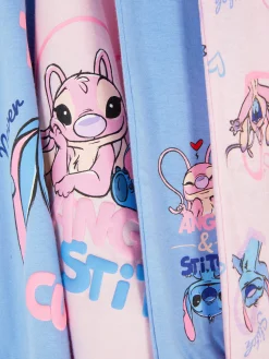 Pyjamas Et Vêtements De Nuit|Primark Lot De 2 Pyjamas Longs Disney Stitch & Angel Multicolore