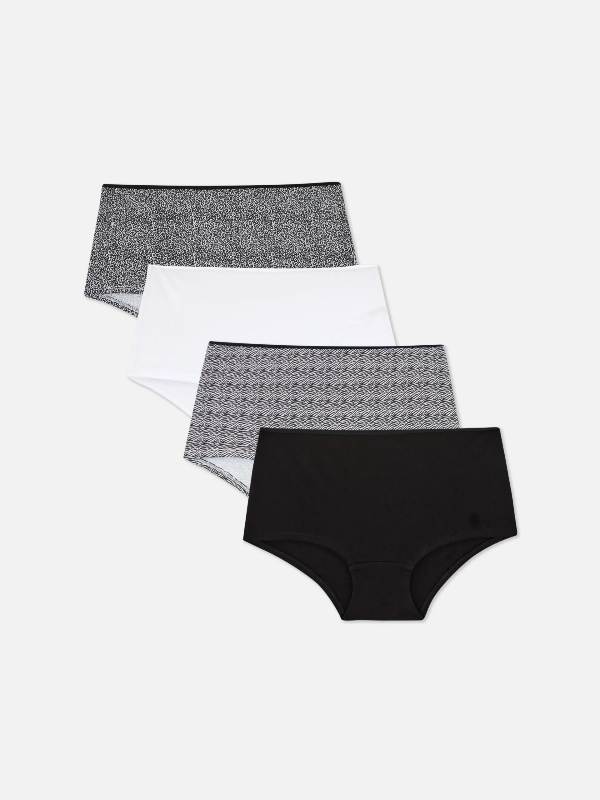 Culotte|Primark Lot De 4 Shorts Pour Tous Les Jours Noir/Blanc