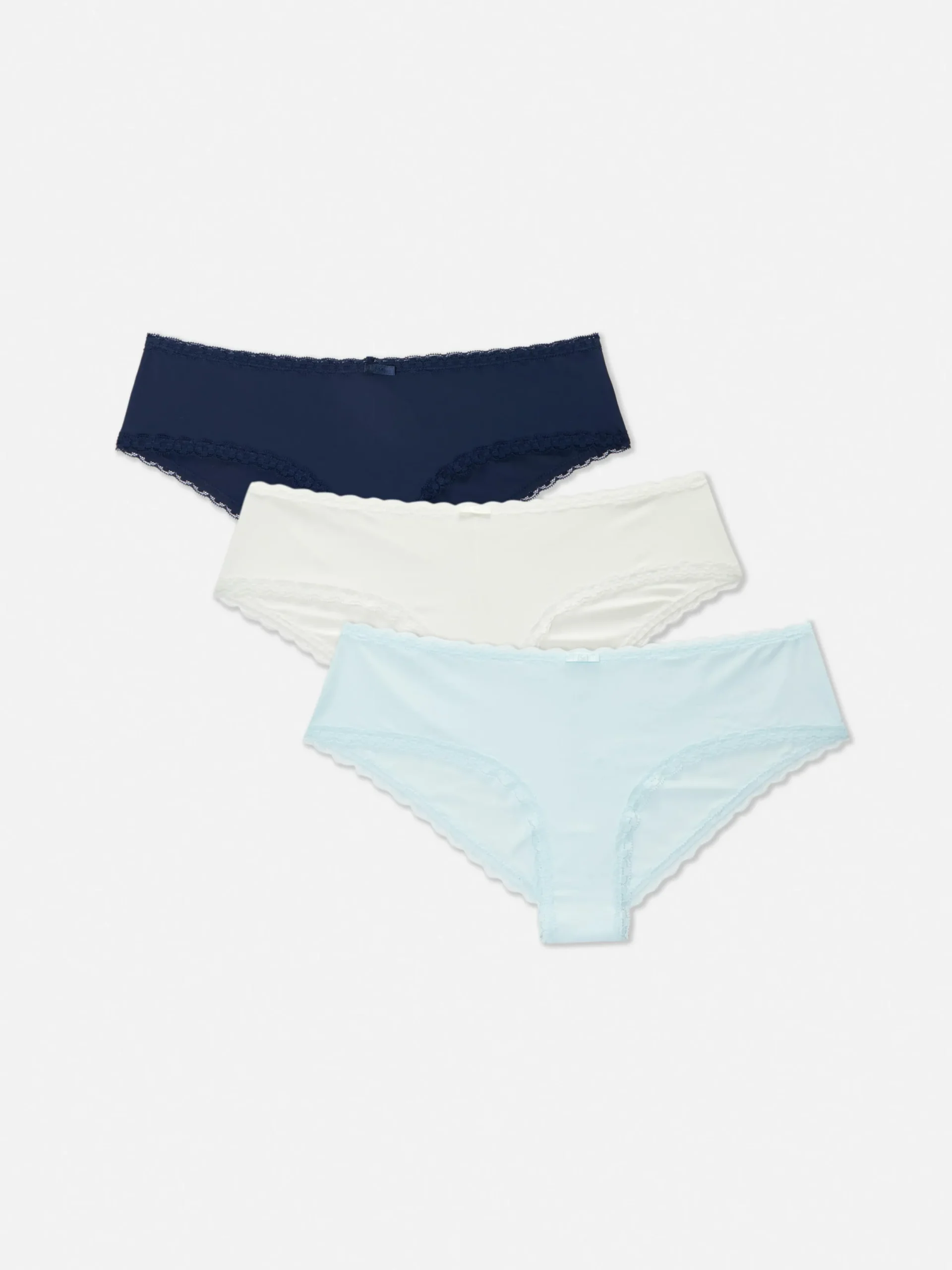 Culotte|Primark Lot De 3 Shortys Bordés De Dentelle Bleu clair