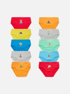 Sous-Vêtement|Primark Lot De 10 Slips à Motif Animalier Multicolore