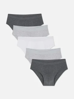 Sous-Vêtements|Primark Lot De 5 Slips Essential Gris