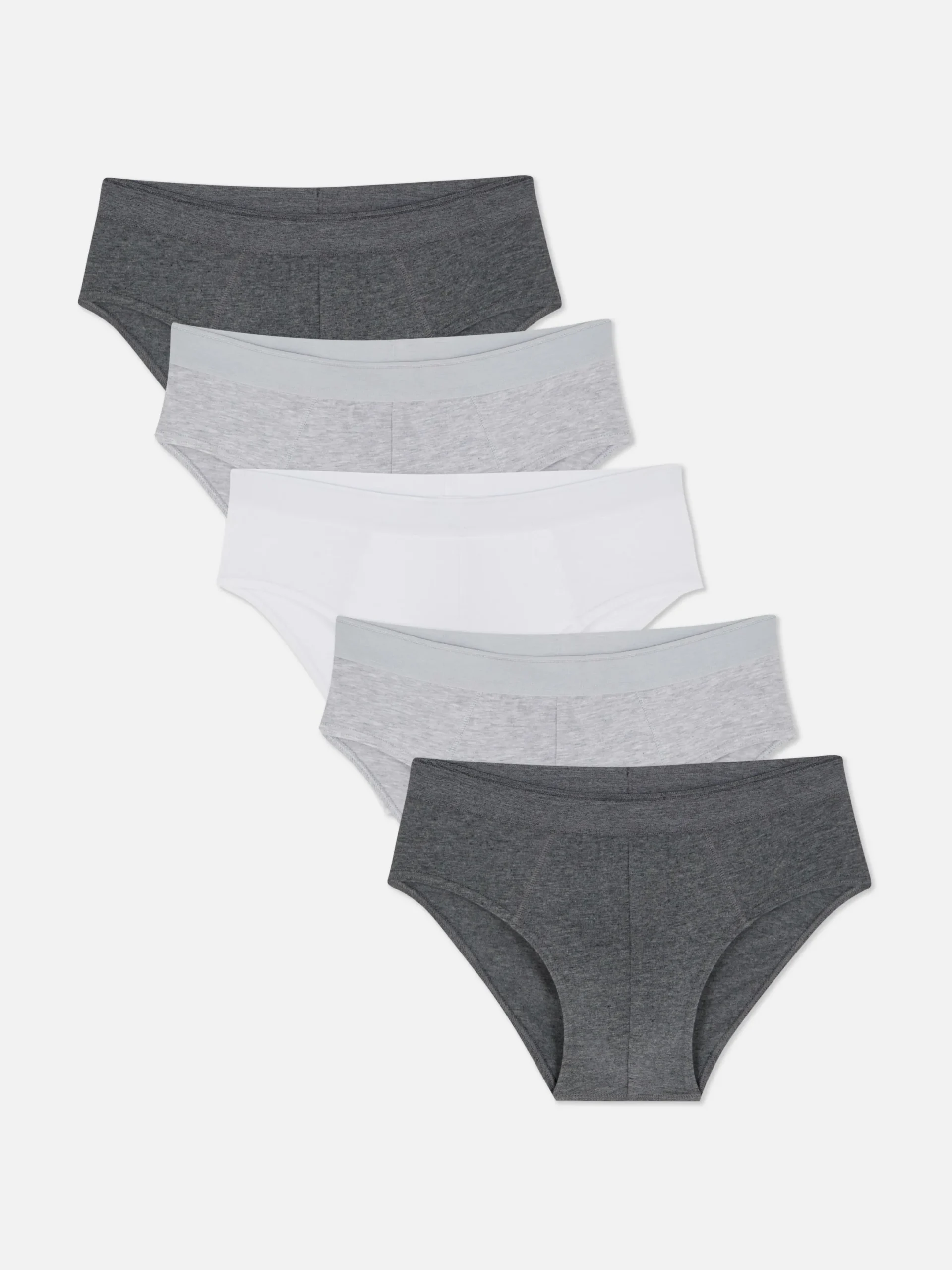 Sous-Vêtements|Primark Lot De 5 Slips Essential Gris