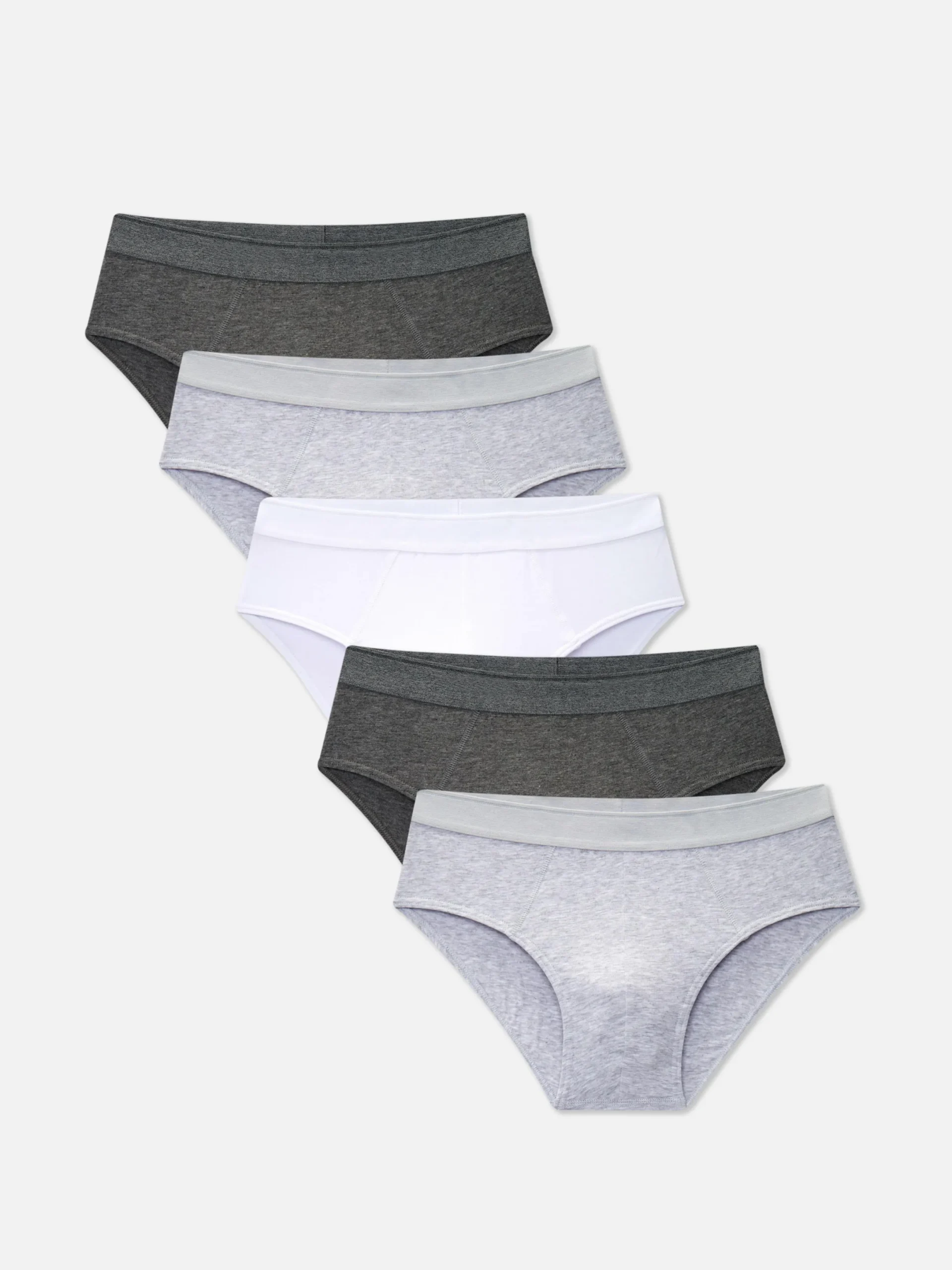 Sous-Vêtements|Primark Lot De 5 Slips Essential Gris chiné