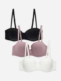 Soutiens-Gorge|Primark Lot De 3 Soutiens-gorge à Balconnet En Satin Noir