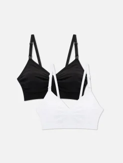 Soutiens-Gorge|Primark Lot De 2 Soutiens-gorge D'allaitement Sans Couture Ni Armature Noir