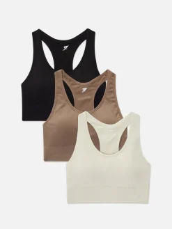 Soutiens-Gorge|Primark Lot De 3 Soutiens-gorge De Sport Sans Coutures Grège