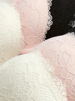 Soutiens-Gorge|Primark Lot De 3 Soutiens-gorge Push-up Plongeants En Dentelle Noir