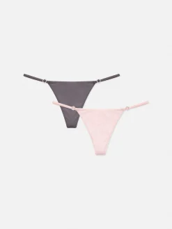 Culotte|Primark Lot De 2 Strings à Boucles En Strass Gris