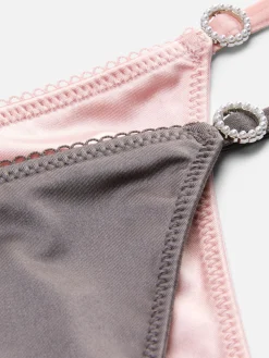 Culotte|Primark Lot De 2 Strings à Boucles En Strass Gris