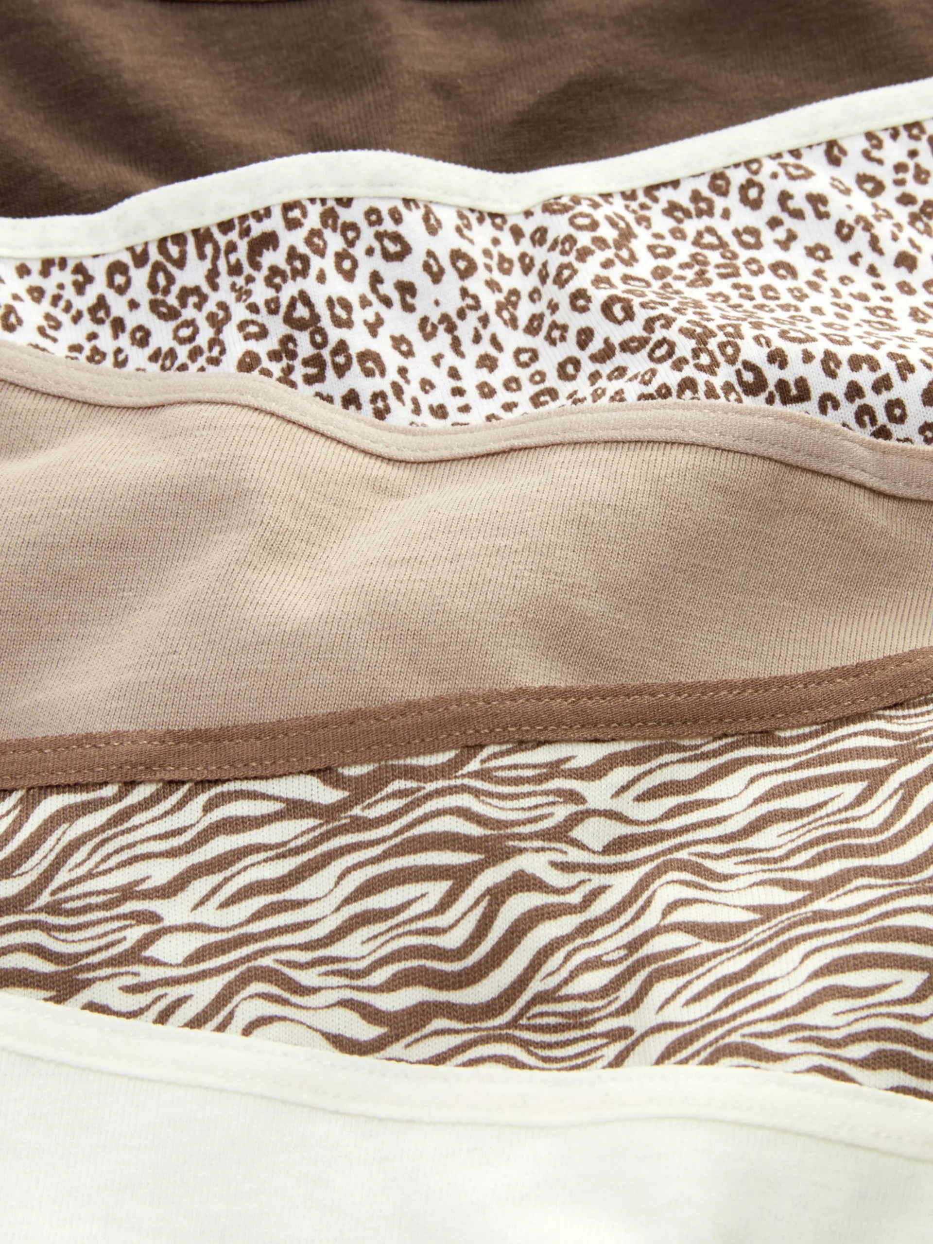 Culotte|Primark Lot De 5 Strings à Motifs Pour Tous Les Jours Marron