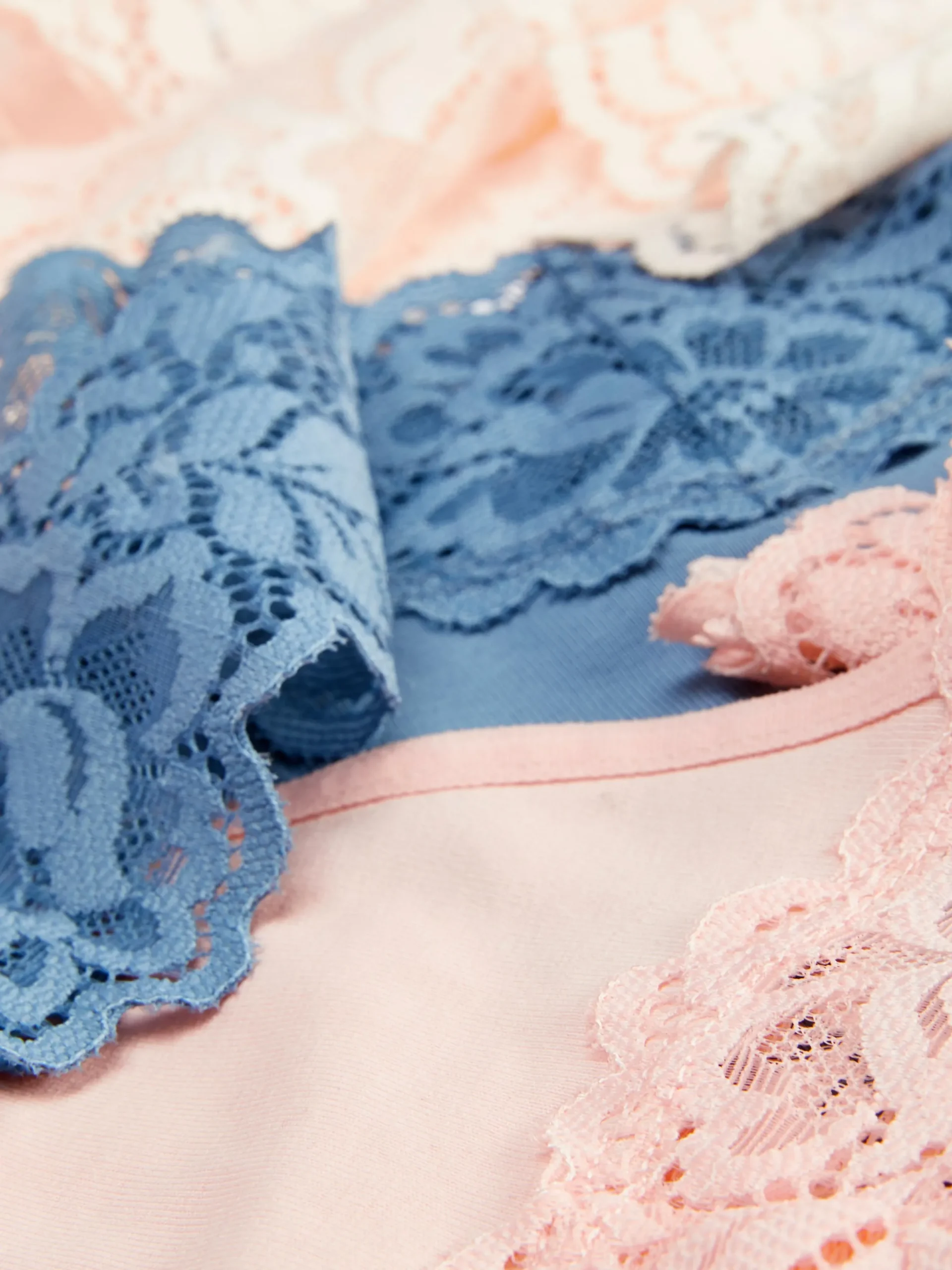 Culotte|Primark Lot De 3 Strings Bandeau En Dentelle Rose