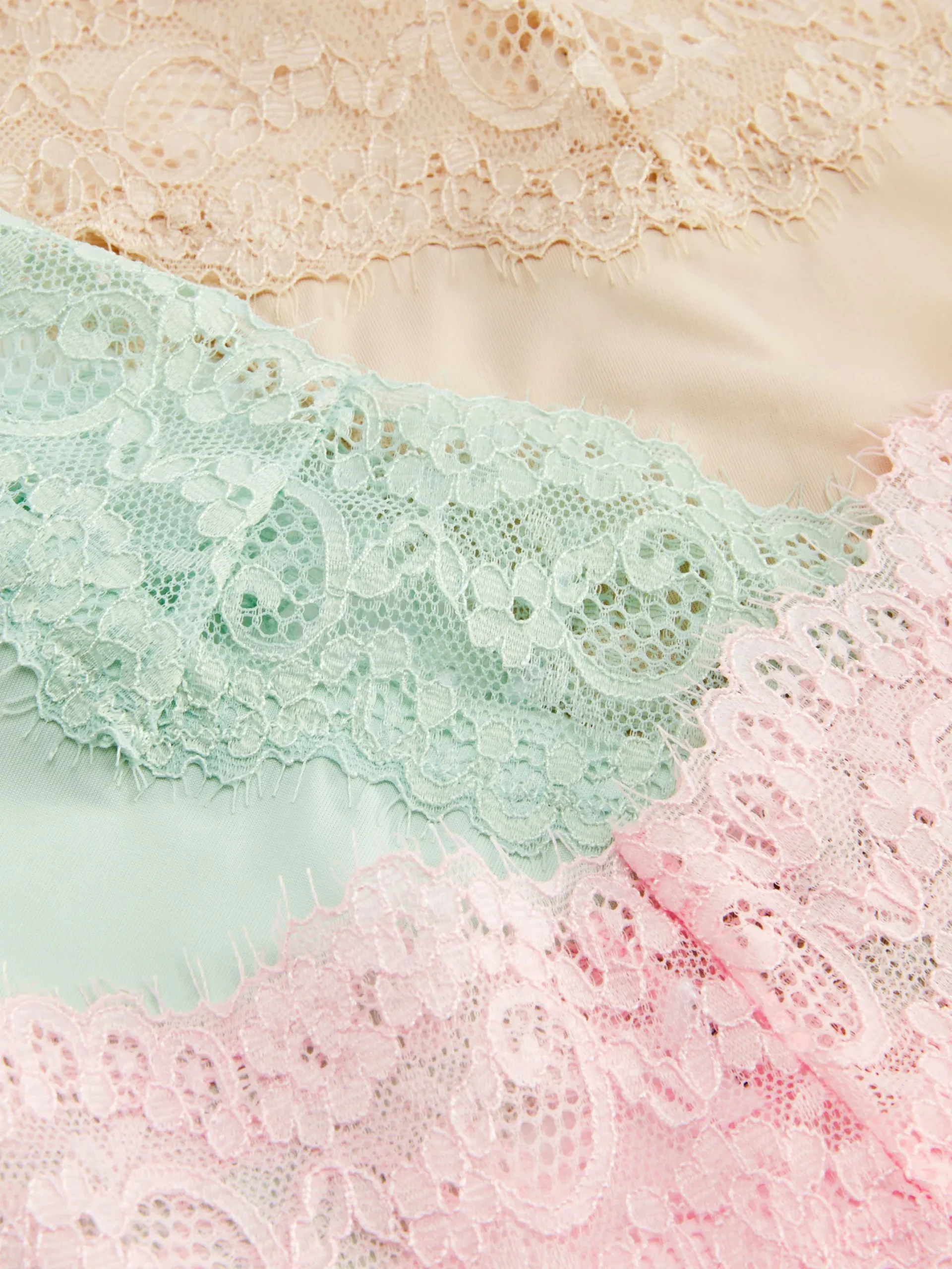 Culotte|Primark Lot De 3 Strings Bandeau En Dentelle Rose clair