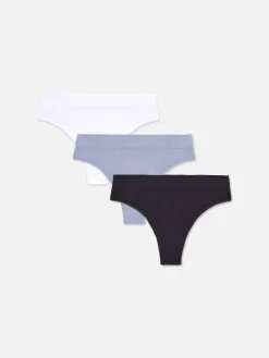 Culotte|Primark Lot De 3 Strings Côtelés Sans Couture Gris ardoise