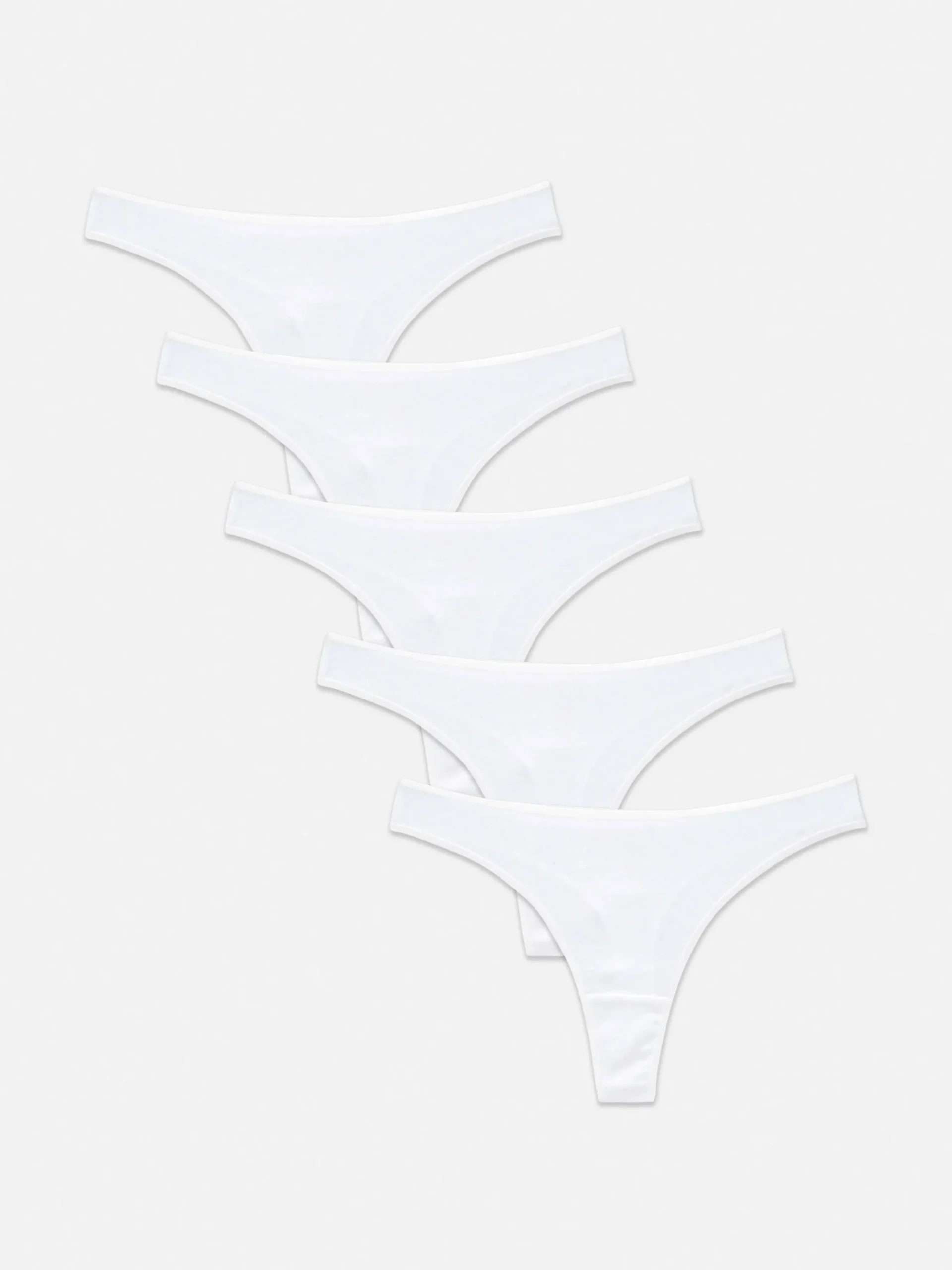 Culotte|Primark Lot De 5 Strings En Coton Essential Blanc