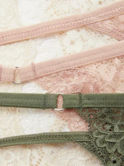 Culotte|Primark Lot De 3 Strings En Dentelle Kaki