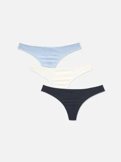 Culotte|Primark Lot De 3 Strings En Dentelle Bleu marine