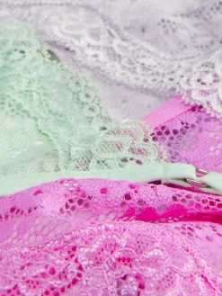 Culotte|Primark Lot De 3 Strings En Dentelle Rose vif