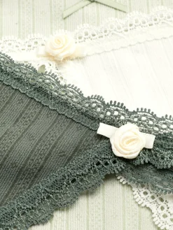 Culotte|Primark Lot De 3 Strings En Pointelle Kaki