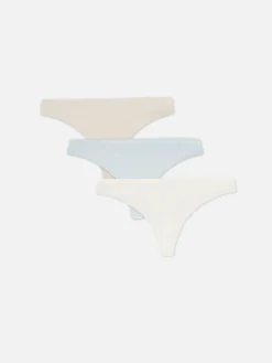 Culotte|Primark Lot De 3 Strings Invisibles Texturés à Imprimé Animal Grège