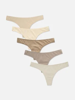 Culotte|Primark Lot De 5 Strings Pour Tous Les Jours Grège