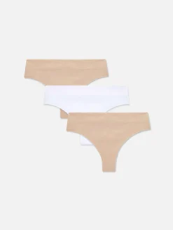 Culotte|Primark Lot De 3 Strings Sans Couture Taupe