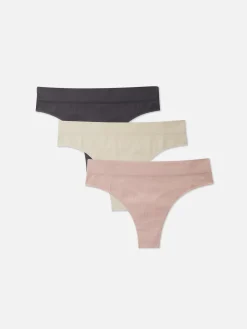 Culotte|Primark Lot De 3 Strings Sans Couture Ton Sur Ton Rose
