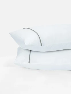 Draps Et Taies D'Oreillers|Primark Lot De 2 Taies D'oreiller à Contraste Blanc