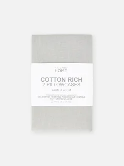 Draps Et Taies D'Oreillers|Primark Lot De 2 Taies D'oreiller Essential Gris clair