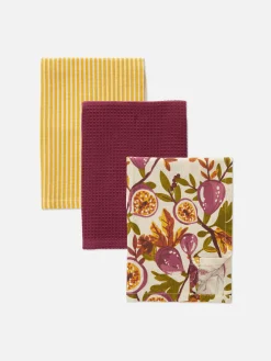 Art De La Table|Primark Lot De 3 Torchons Bordeaux