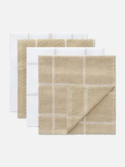 Art De La Table|Primark Lot De 4 Torchons En Coton éponge Nude