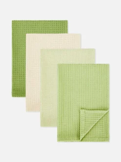 Art De La Table|Primark Lot De 4 Torchons Gaufrés Vert