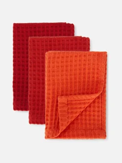 Art De La Table|Primark Lot De 3 Torchons Gaufrés Rouge
