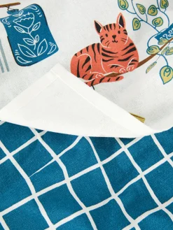 Art De La Table|Primark Lot De 2 Torchons Imprimés Bleu sarcelle