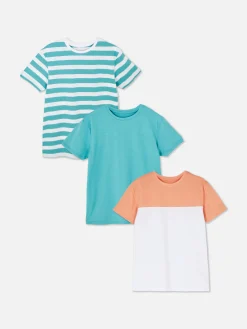 Hauts Et T-Shirts|Primark Lot De 3 T-shirts à Imprimés Variés Corail