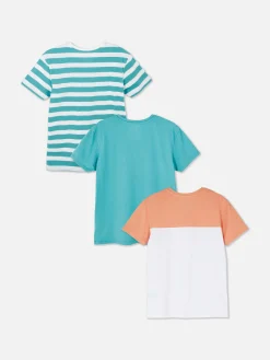 Hauts Et T-Shirts|Primark Lot De 3 T-shirts à Imprimés Variés Corail