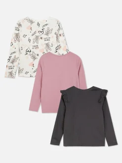 Hauts Et T-Shirts|Primark Lot De 3 T-shirts à Manches Longues Et à Motif Ballet Anthracite