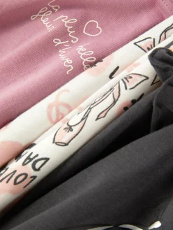 Hauts Et T-Shirts|Primark Lot De 3 T-shirts à Manches Longues Et à Motif Ballet Anthracite