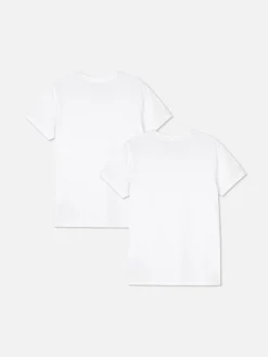 Hauts Et T-Shirts|Primark Lot De 2 T-shirts à Manches Courtes Blanc
