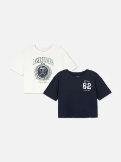 Hauts Et T-Shirts|Primark Lot De 2 T-shirts Courts Multicolore