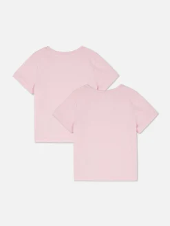 Hauts Et T-Shirts|Primark Lot De 2 T-shirts D'école à Manches Courtes Rose