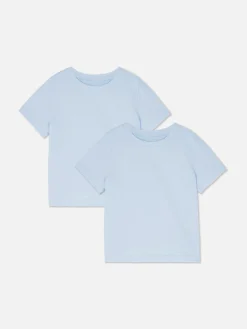 Hauts Et T-Shirts|Primark Lot De 2 T-shirts D'école à Manches Courtes Bleu clair