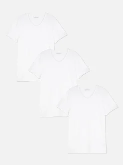 Hauts Et T-Shirts|Sous-Vêtements|Primark Lot De 3 T-shirts De Sous-vêtement Avec Col En V Blanc