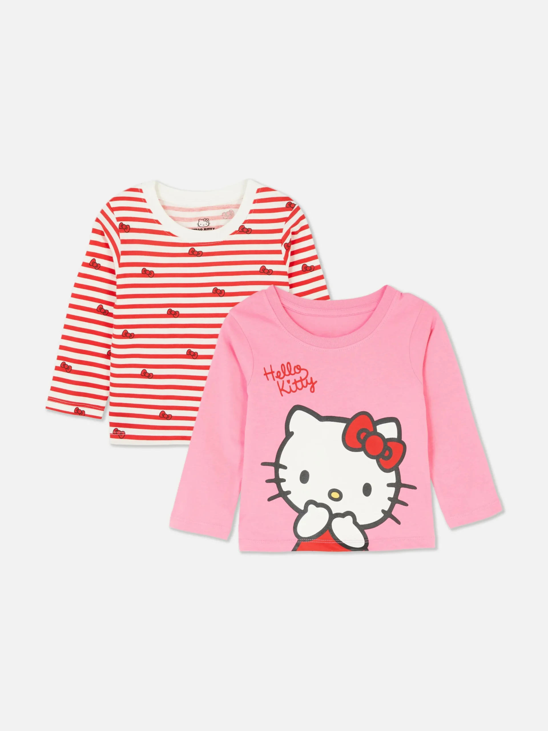Hauts Et T-Shirts|Primark Lot De 2 T-shirts Hello Kitty à Manches Longues Rose