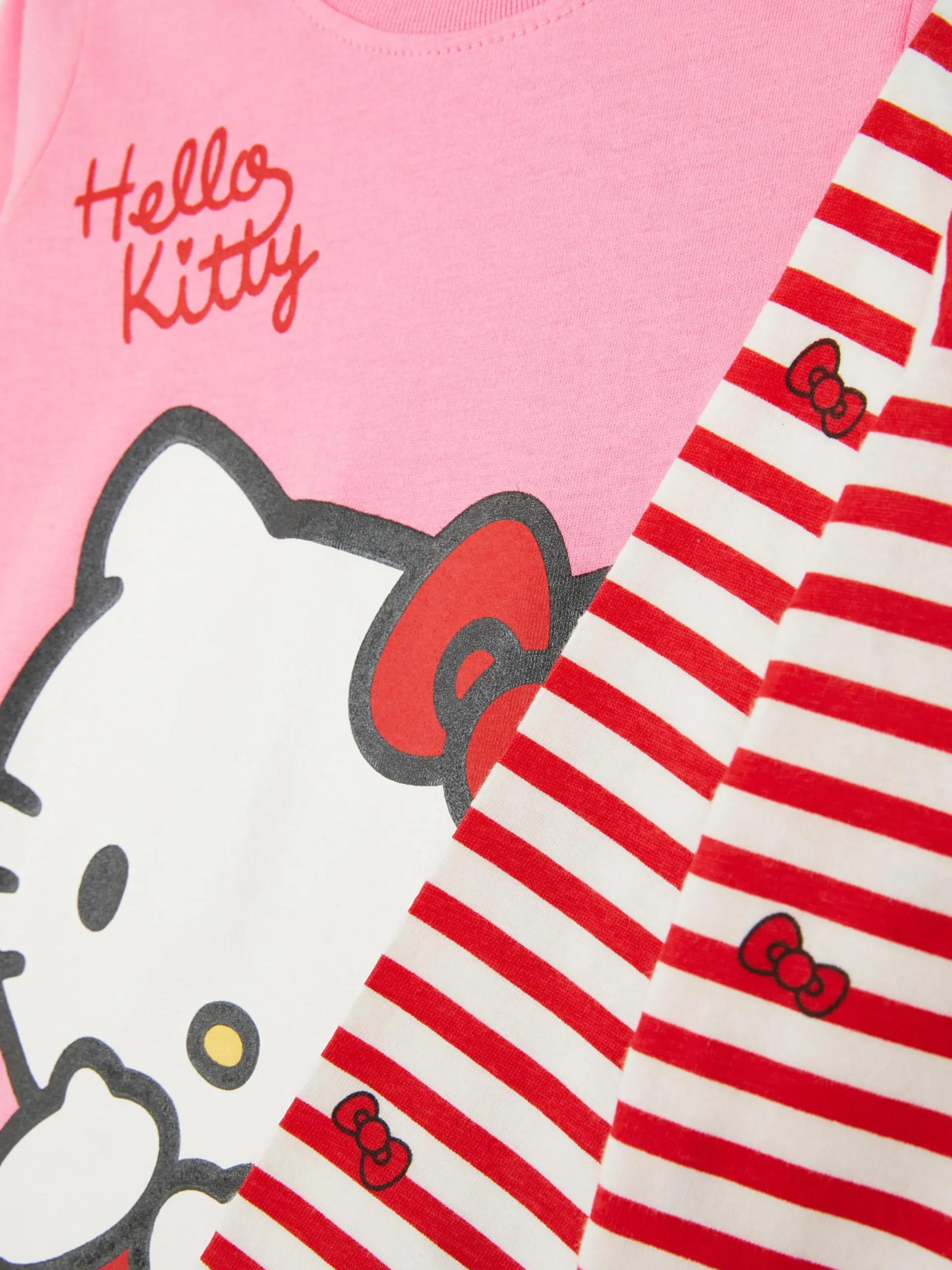 Hauts Et T-Shirts|Primark Lot De 2 T-shirts Hello Kitty à Manches Longues Rose