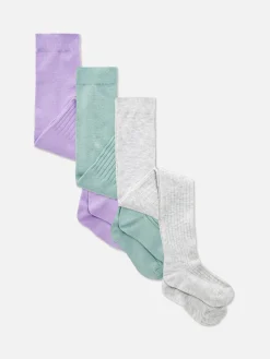 Chaussettes Et Collants|Primark Lot De 3 collants Côtelés Variés Lilas