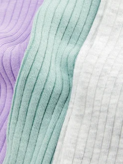 Chaussettes Et Collants|Primark Lot De 3 collants Côtelés Variés Lilas