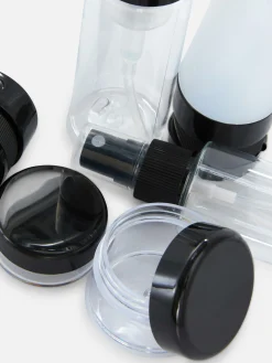 Accessoires De Soins|Accessoires Voyages|Primark Lot De Flacons De Cosmétiques De Voyage Pour Homme Noir