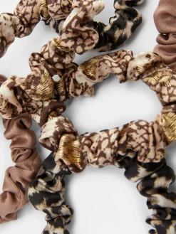 Accessoires Cheveux|Primark Lot De 6 mini Chouchous à Imprimés Animaliers Marron