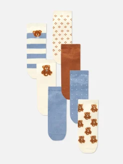 Chaussettes|Primark Lot De 7 paires De Chaussettes Ours Bleu